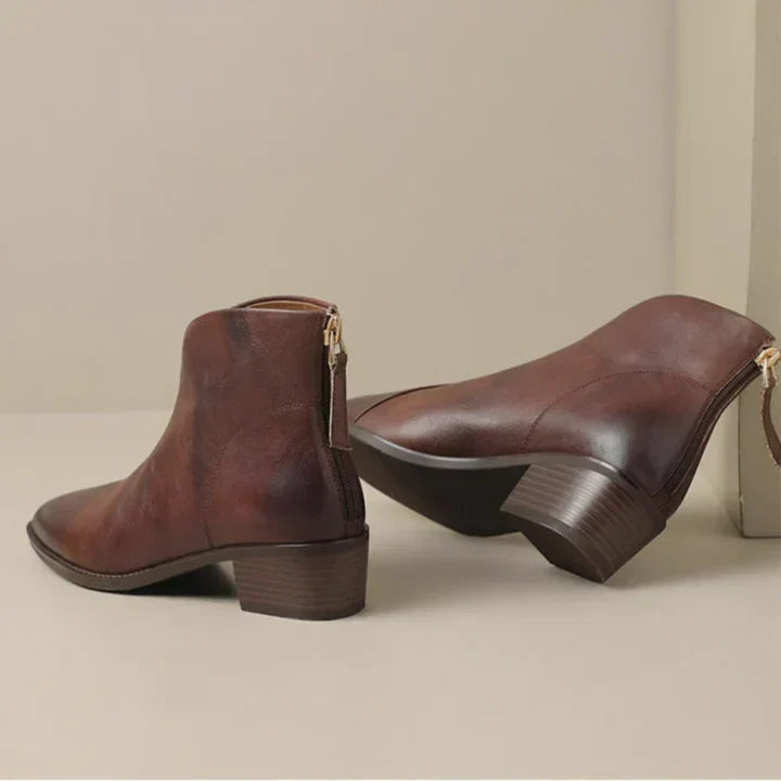 Helvano | Damenstiefelette aus Leder mit Blockabsatz