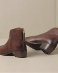 Helvano | Damenstiefelette aus Leder mit Blockabsatz