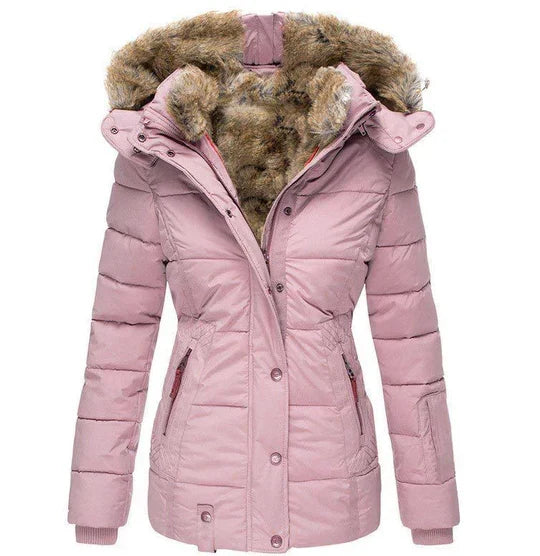 Helvano | Warme Winterjacke mit Fellkapuze für Damen
