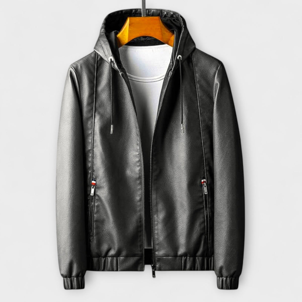Helvano | Kunstleder-Jacke mit Kapuze für Herren
