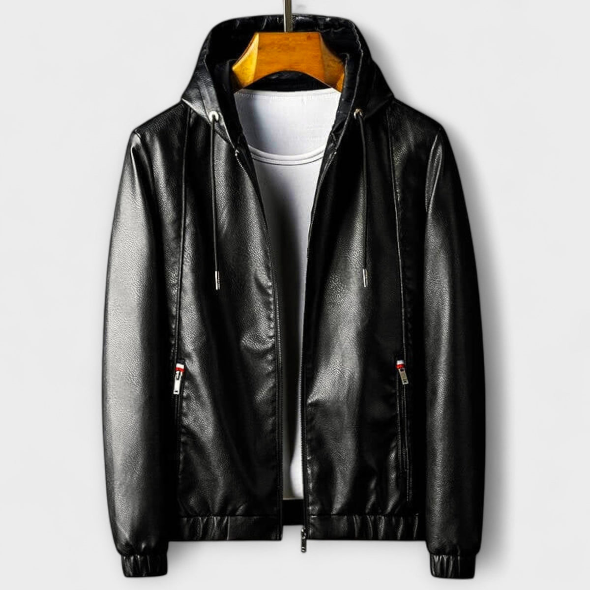 Helvano | Kunstleder-Jacke mit Kapuze für Herren