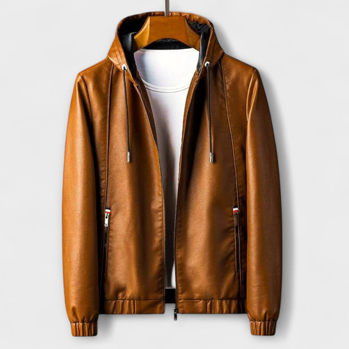 Helvano | Kunstleder-Jacke mit Kapuze für Herren