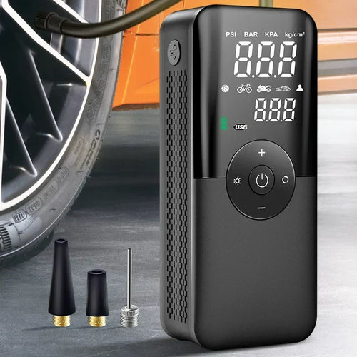 Helvano | Kabellose Luftpumpe mit Digitalanzeige