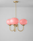 Helvano | Deckenleuchte mit rosa Glas in Goldoptik