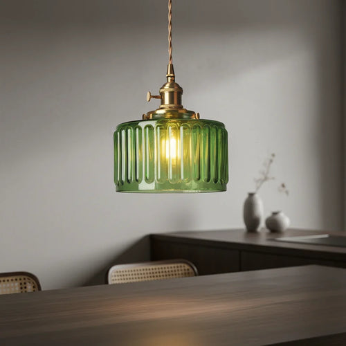 Helvano | Pendelleuchte aus geripptem Glas, höhenverstellbar