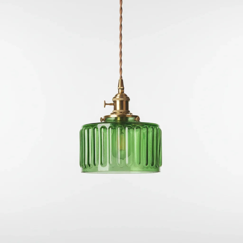 Helvano | Pendelleuchte aus geripptem Glas, höhenverstellbar