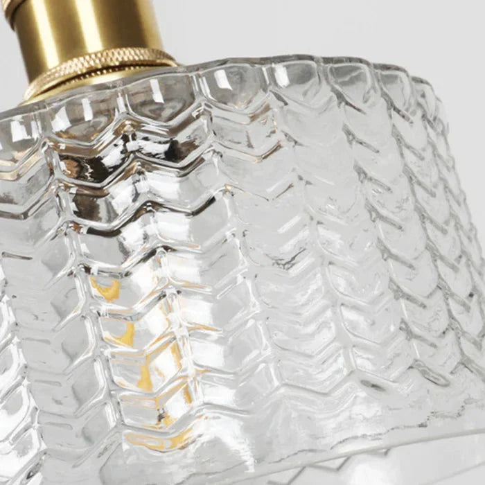 Helvano | Pendelleuchte aus geripptem Glas, höhenverstellbar