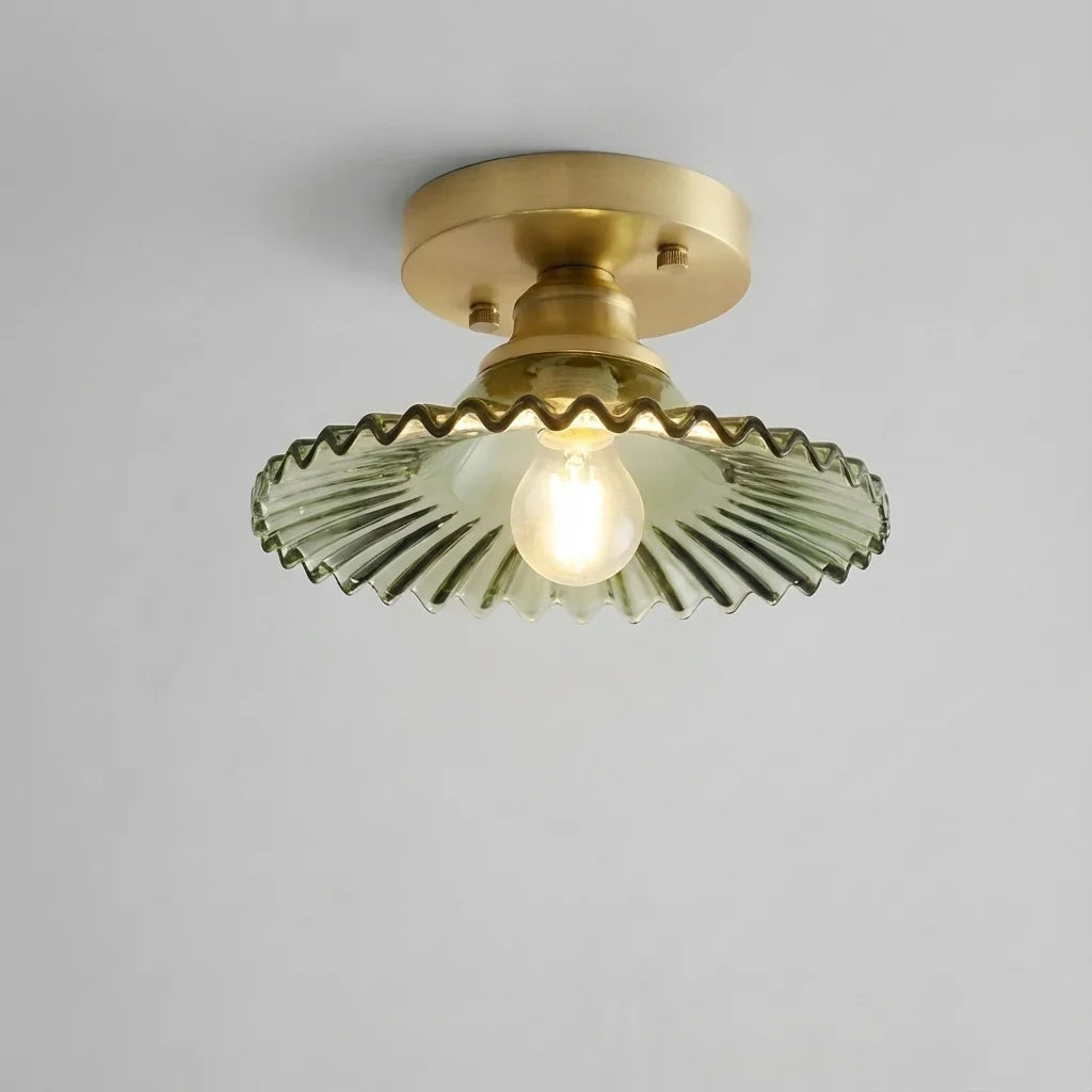 Helvano | Deckenleuchte mit geripptem Glasschirm