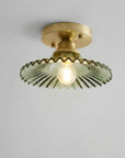 Helvano | Deckenleuchte mit geripptem Glasschirm