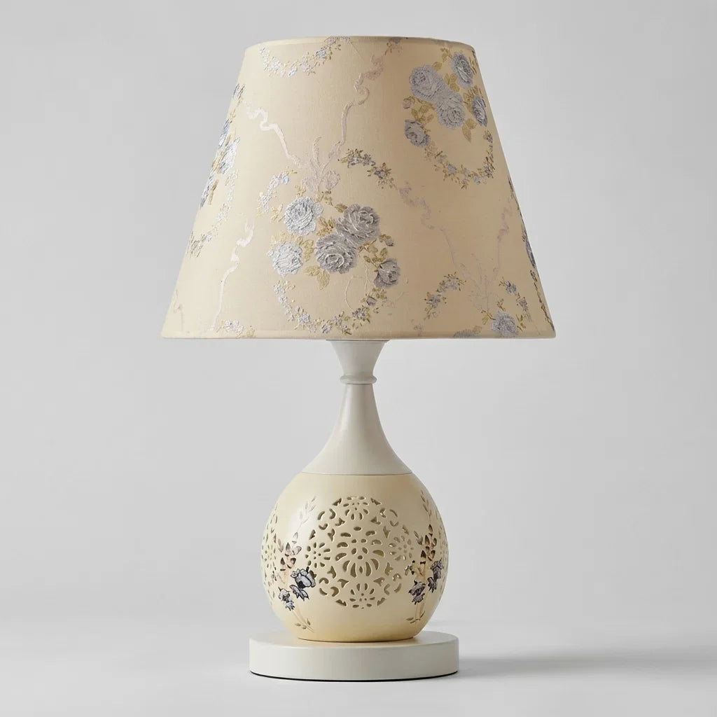 Helvano | Kristall-Tischlampe mit goldenem Trommelschirm