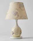 Helvano | Kristall-Tischlampe mit goldenem Trommelschirm