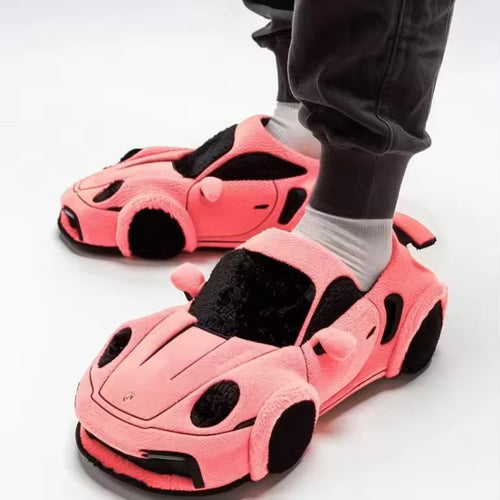 Helvano | Damen Hausschuhe mit Auto-Design & rutschfester Sohle