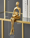 Helvano | Abstrakte Skulptur aus Metall in Gold