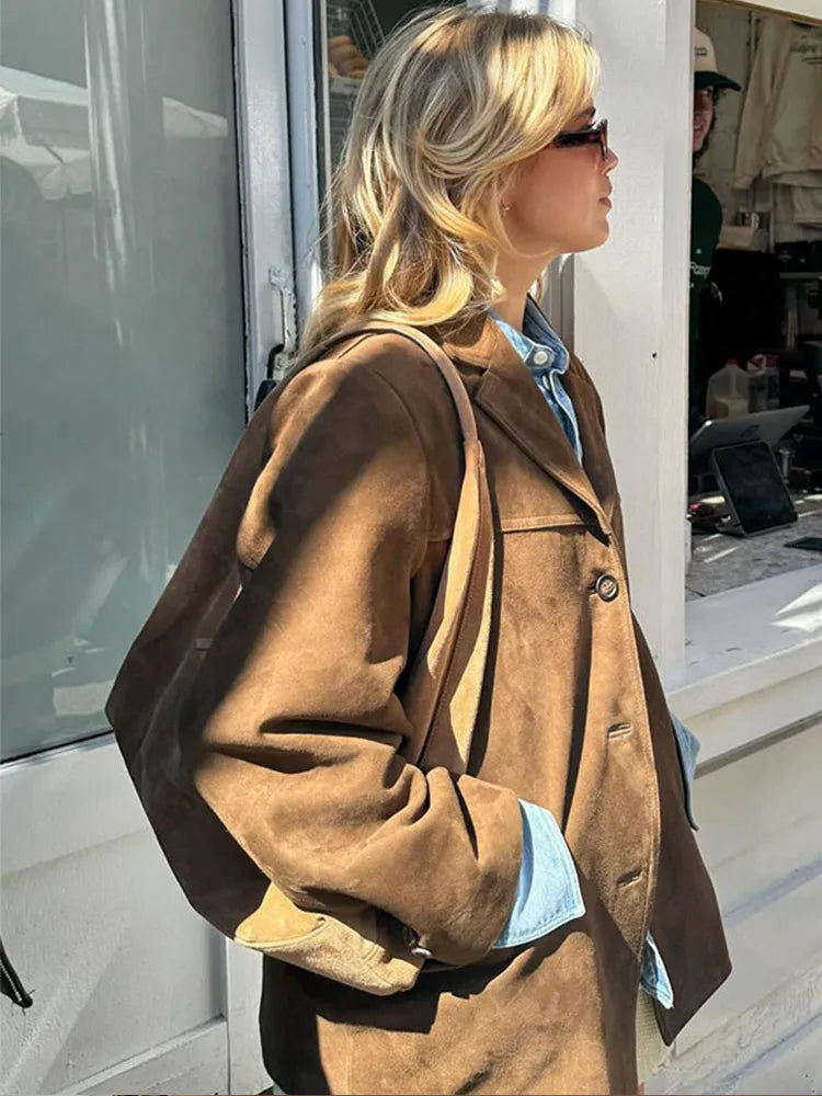 Helvano | Wildlederjacke für Damen in Braun
