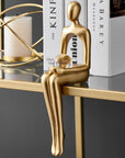 Helvano | Abstrakte Skulptur aus Metall in Gold