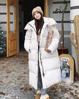 Helvano | Lange Pufferjacke mit Kapuze für Damen