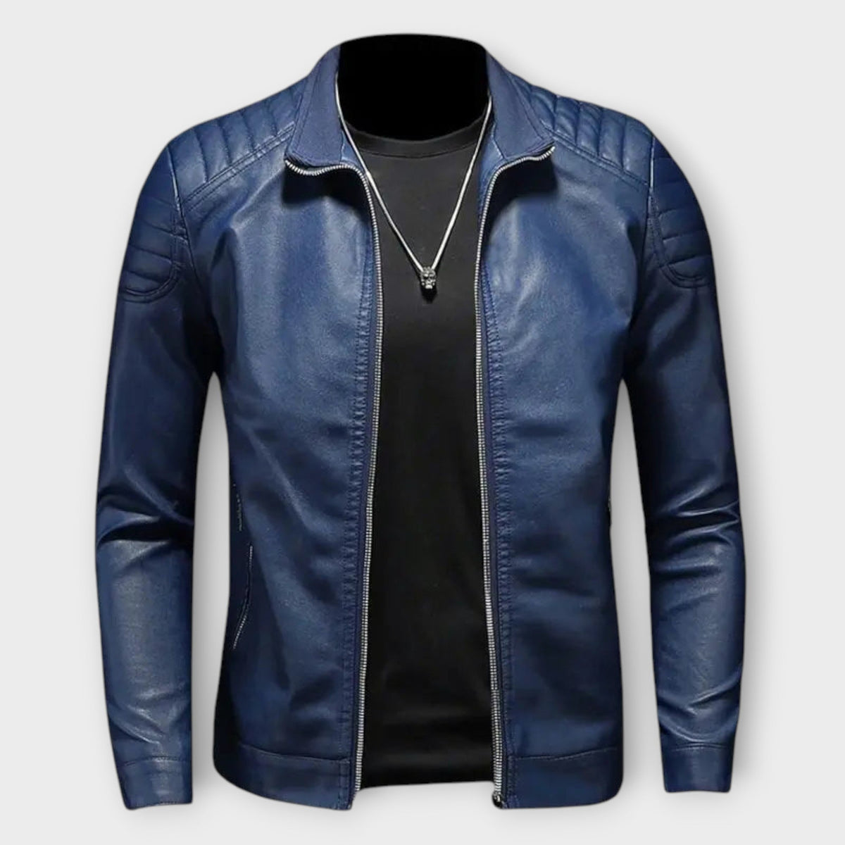 Helvano | Lederjacke mit Stehkragen für Herren