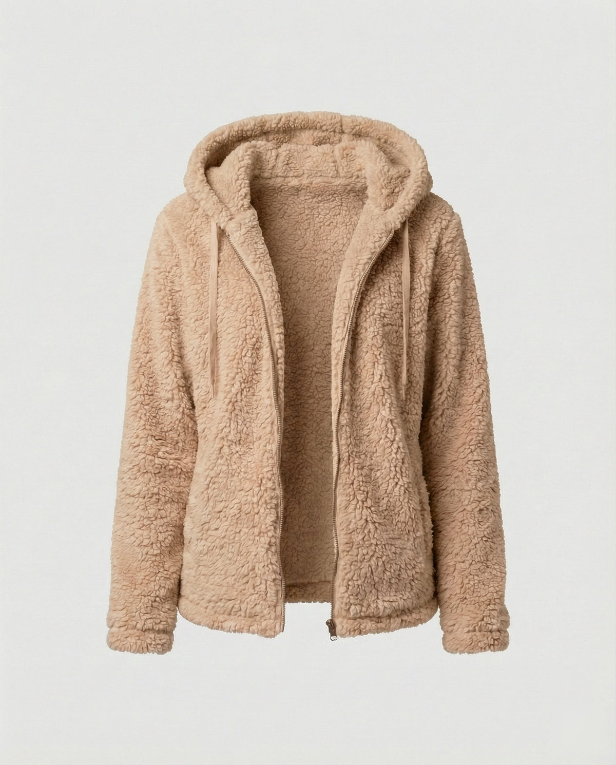 Helvano | Lange Teddy-Fleecejacke für Damen