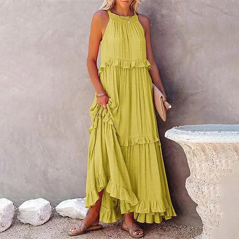 Helvano | Maxikleid mit Volants für Damen
