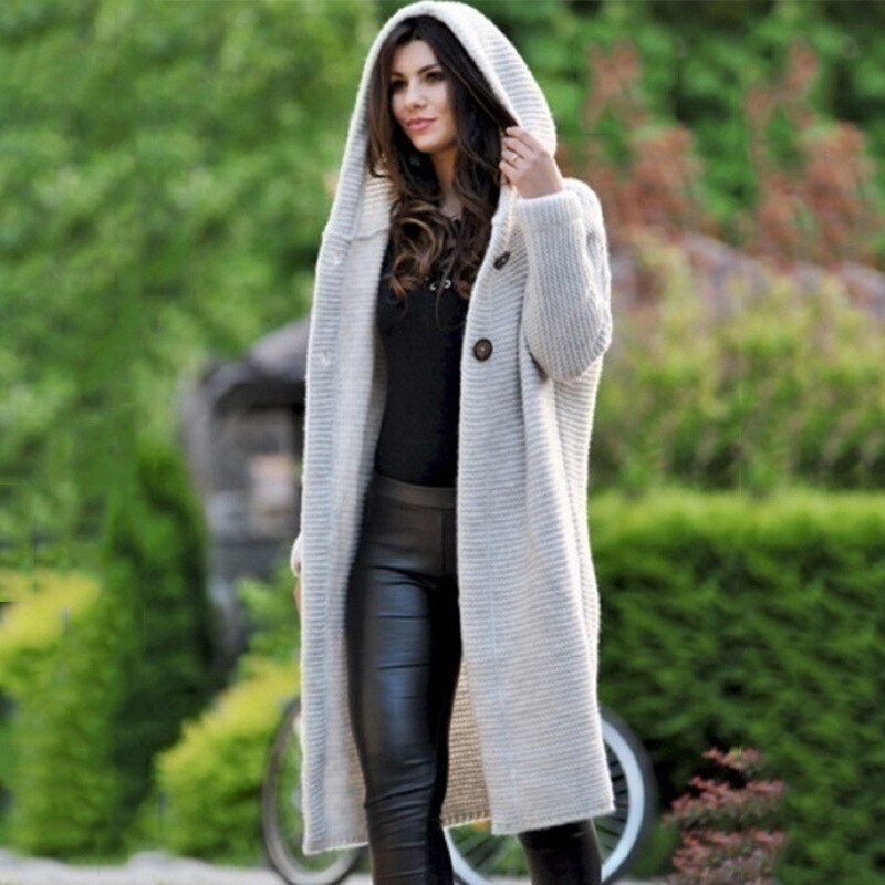 Helvano | Strickjacke mit Kapuze für Damen