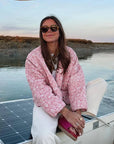 Helvano | Gesteppte Patchwork-Jacke für Damen in Rosa