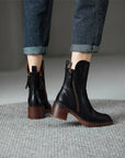 Helvano | Damen Stiefeletten mit Blockabsatz