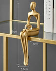 Helvano | Abstrakte Skulptur aus Metall in Gold