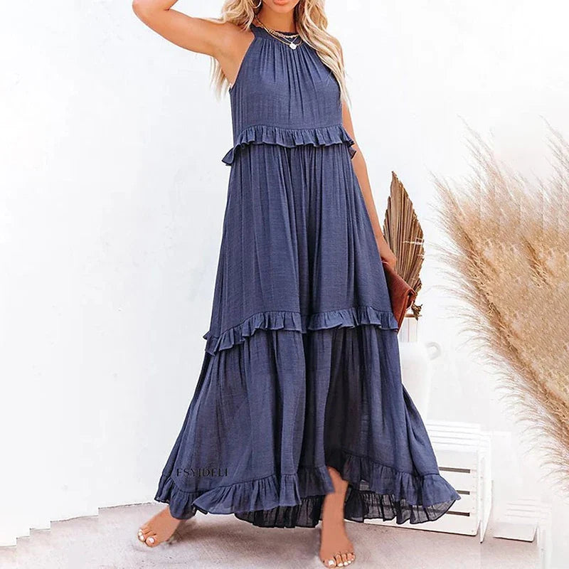 Helvano | Maxikleid mit Volants für Damen
