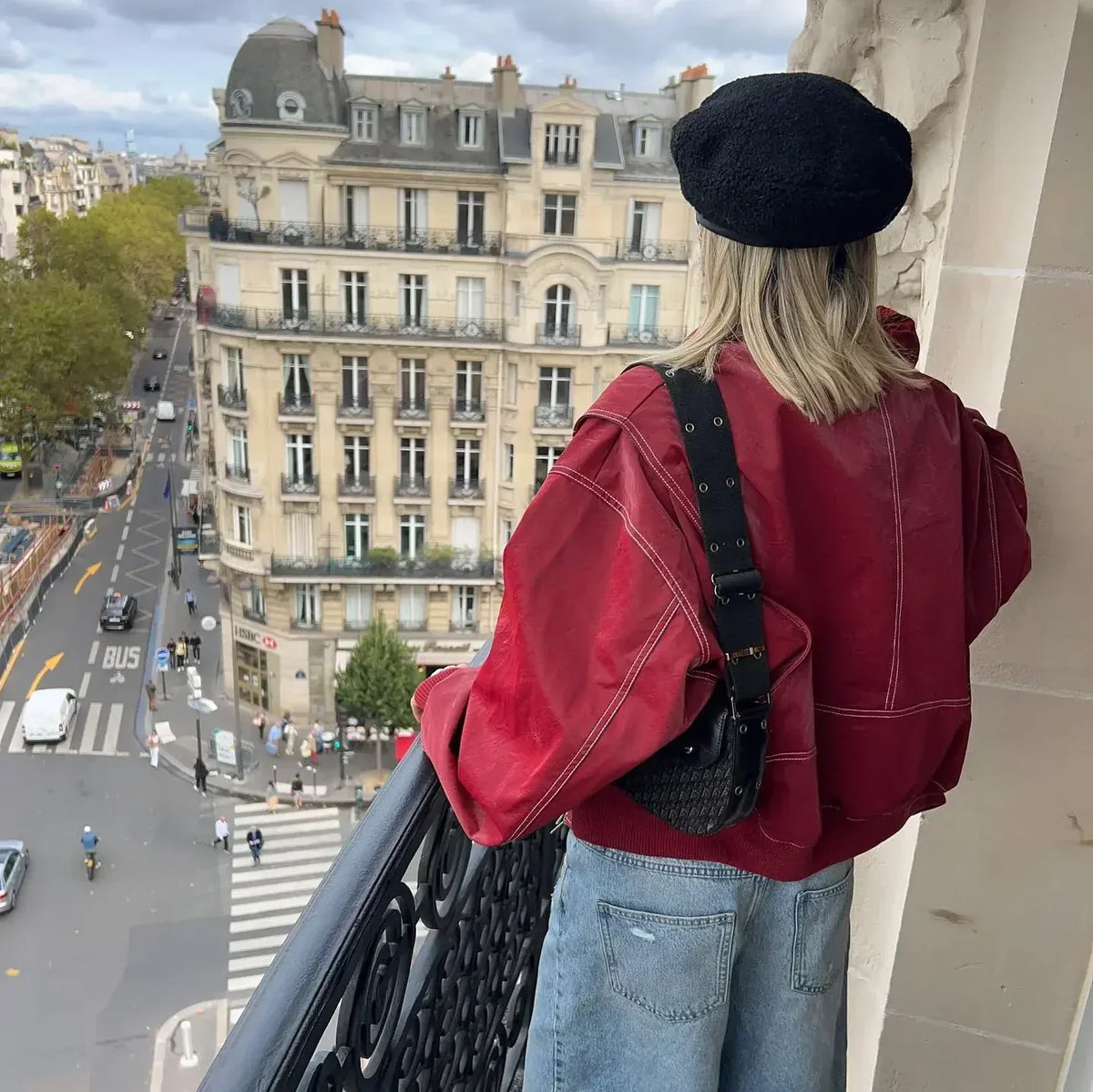 Helvano | Oversize Lederjacke für Damen in Rot