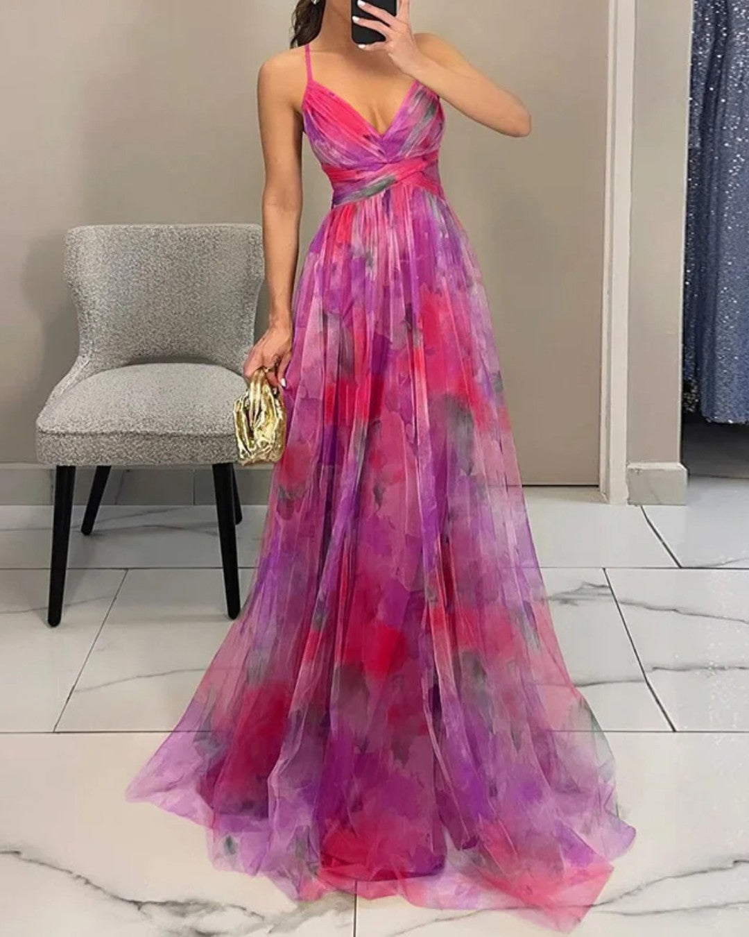 Helvano | Maxikleid mit Blumenmuster für Damen