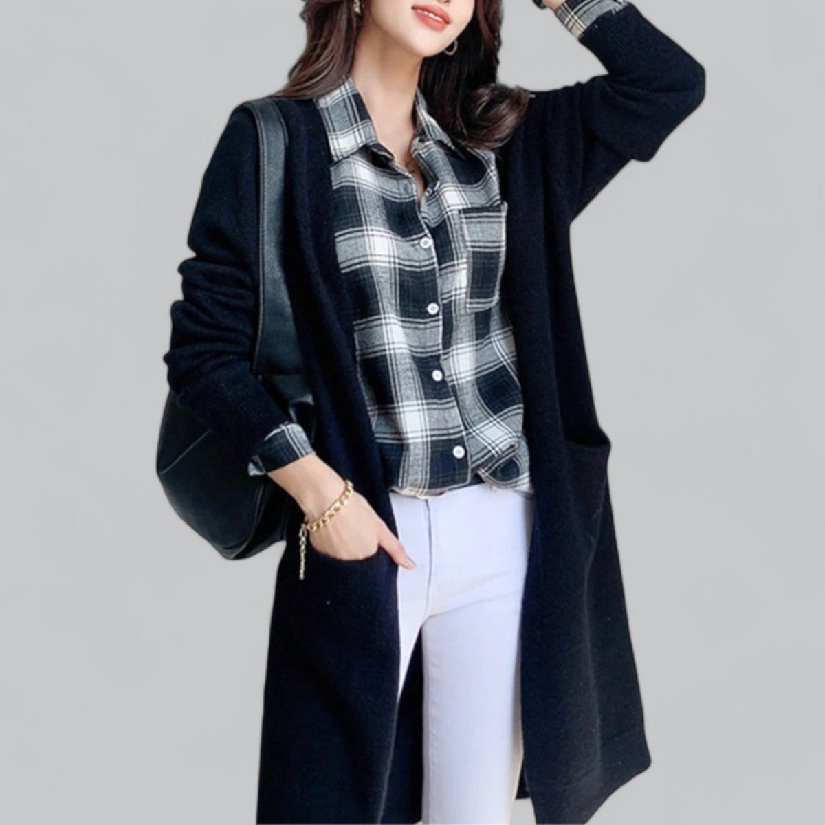 Helvano | Lange Strickjacke für Damen