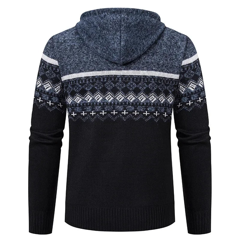 Helvano | Strickjacke mit Ethno-Muster für Herren