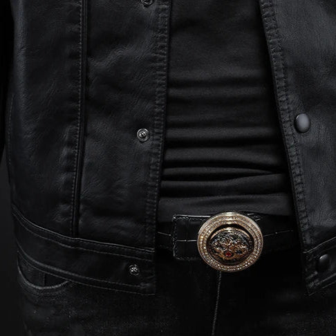 Helvano | Herren Bikerjacke aus Kunstleder