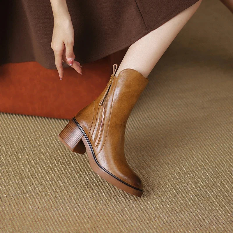 Helvano | Damen Stiefeletten mit Blockabsatz