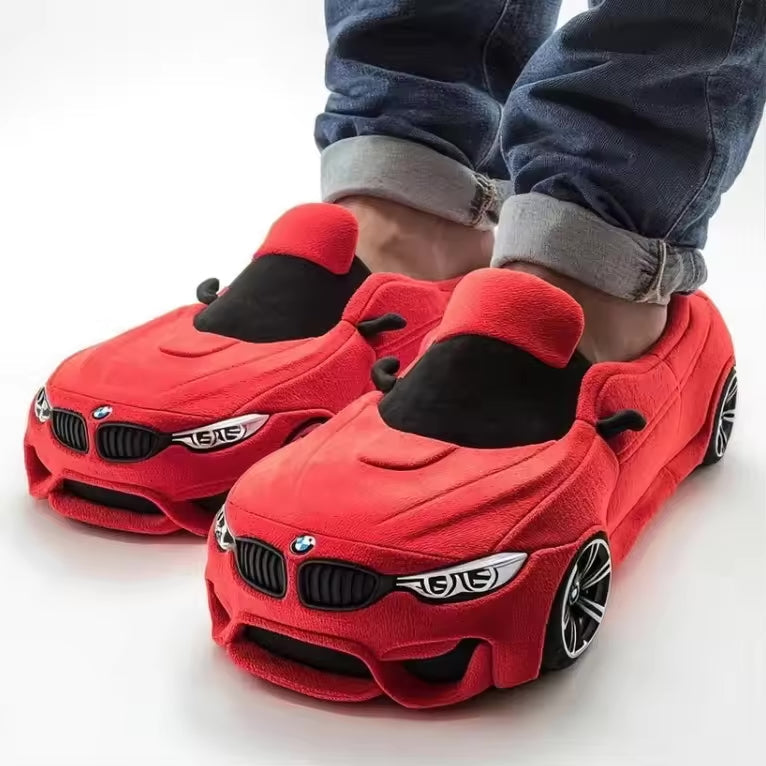 Helvano | Damen Hausschuhe mit Auto-Design &amp; rutschfester Sohle