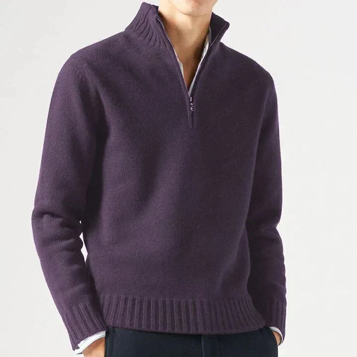 Helvano | Rollkragenpullover aus Wolle mit Zip für Herren