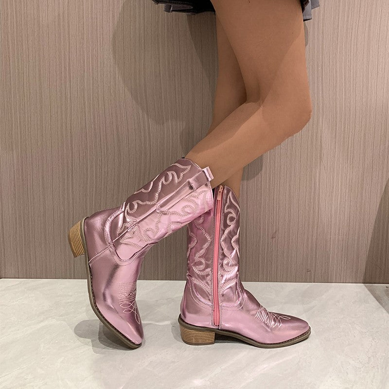 Helvano | Metallic Cowboystiefel für Damen