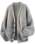 Helvano | Lockere Strickjacke mit V-Ausschnitt für Damen