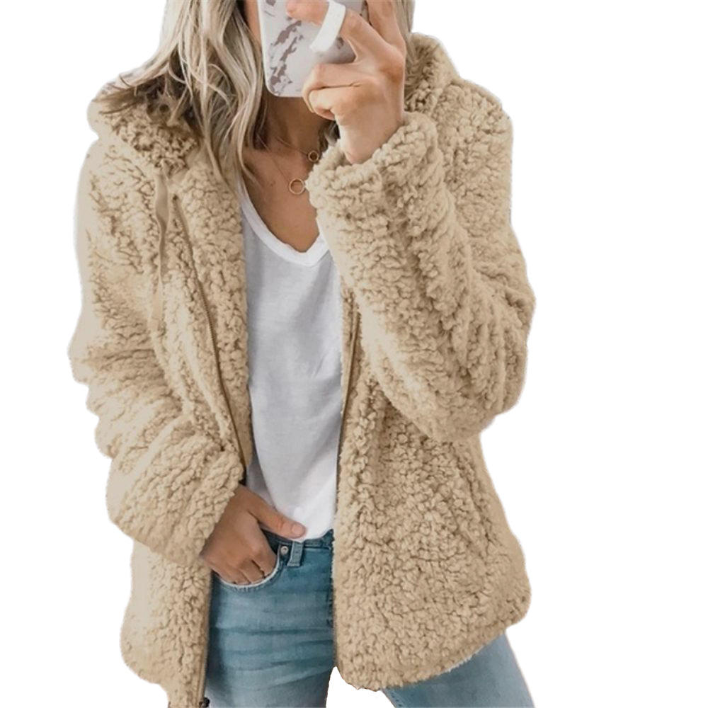 Helvano | Teddy-Fleece-Mantel mit Reissverschluss für Damen