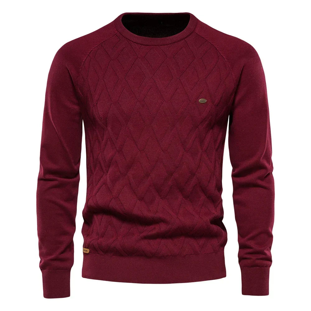 Helvano | Kariertes Herren-Pullover in Marineblau