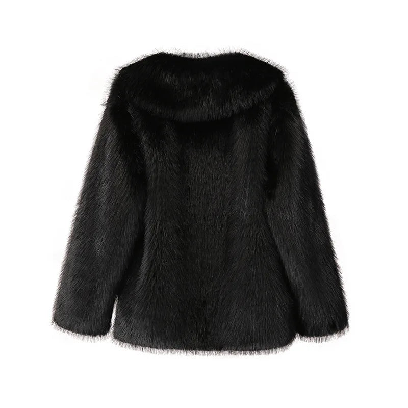 Helvano | Flauschiger Kunstfell-Wintermantel für Damen