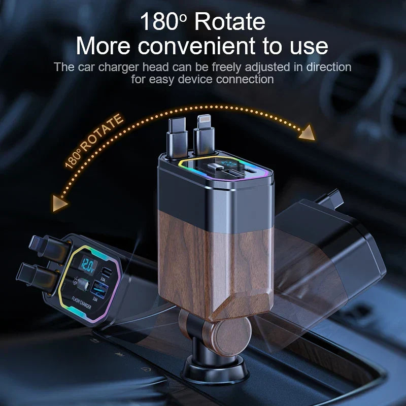 Helvano | 4-in-1 Autoladegerät mit USB-C und 120W