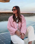 Helvano | Gesteppte Patchwork-Jacke für Damen in Rosa