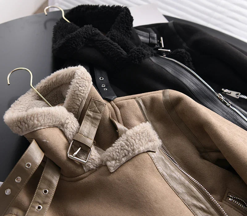 Helvano | Sherpa-Fleece-Bomberjacke für Damen