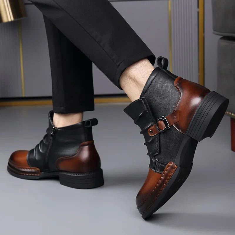 Helvano | Herren Stiefeletten mit Schnalle in Schwarz
