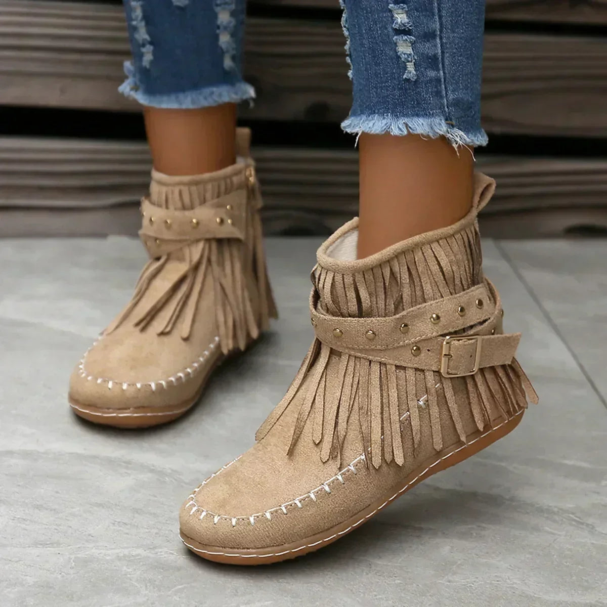 Helvano | Stiefeletten mit Fransen und Nieten für Damen
