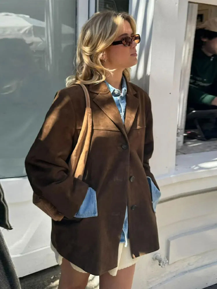 Helvano | Wildlederjacke für Damen in Braun