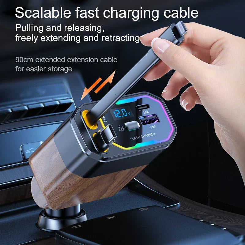 Helvano | 4-in-1 Autoladegerät mit USB-C und 120W