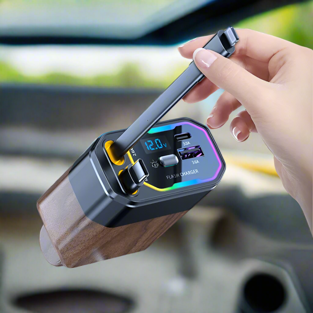 Helvano | 4-in-1 Autoladegerät mit USB-C und 120W