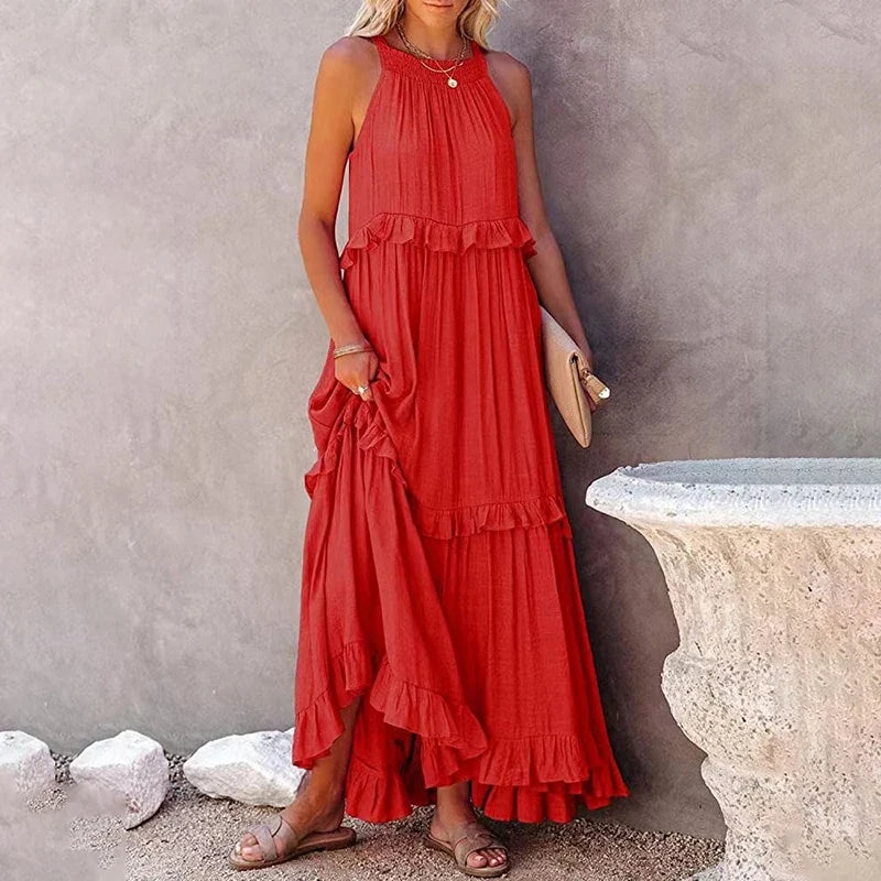 Helvano | Maxikleid mit Volants für Damen